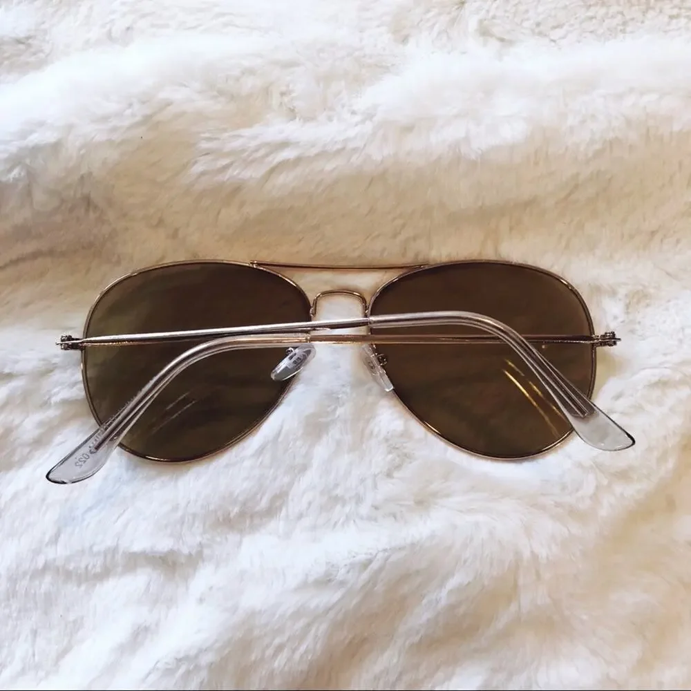 Georgia Light Brown Aviator Sunglasses